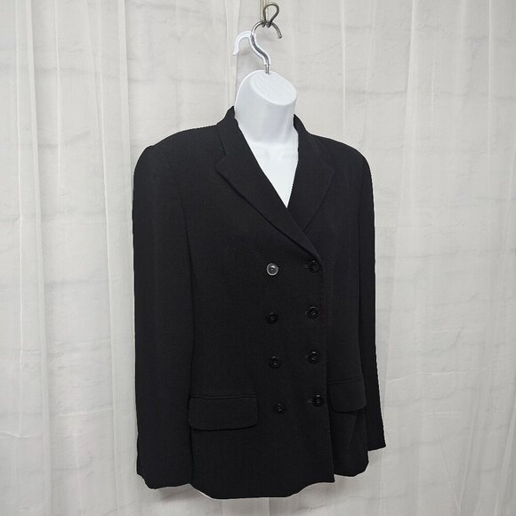 Vintage Anne Klein Black Double Breasted Blazer Office Business Class 6 - Picture 5 of 11